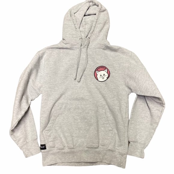 Ripndip Tops - RIPNDIP Light Grey Cat Small Hoodie